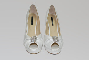 Tony Bianco Brand Cream Leather Peep-Toe