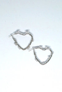 Heart Shaped Earrings with Wired Pearl Detail