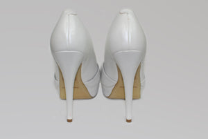 Tony Bianco Brand Cream Leather Peep-Toe
