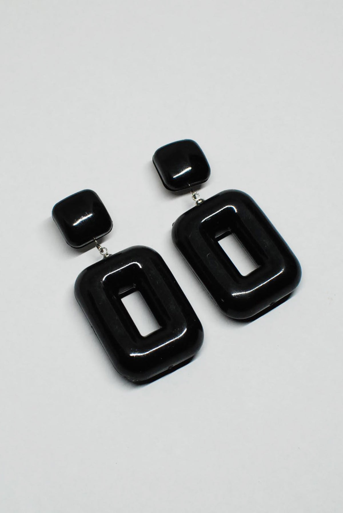 90's Chunky Rectangles Plastic Drop Earrings