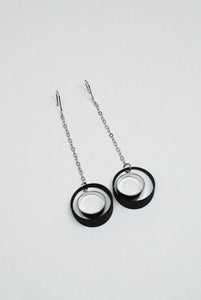 Black & Silver Circle Drops
