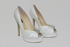 Tony Bianco Brand Cream Leather Peep-Toe