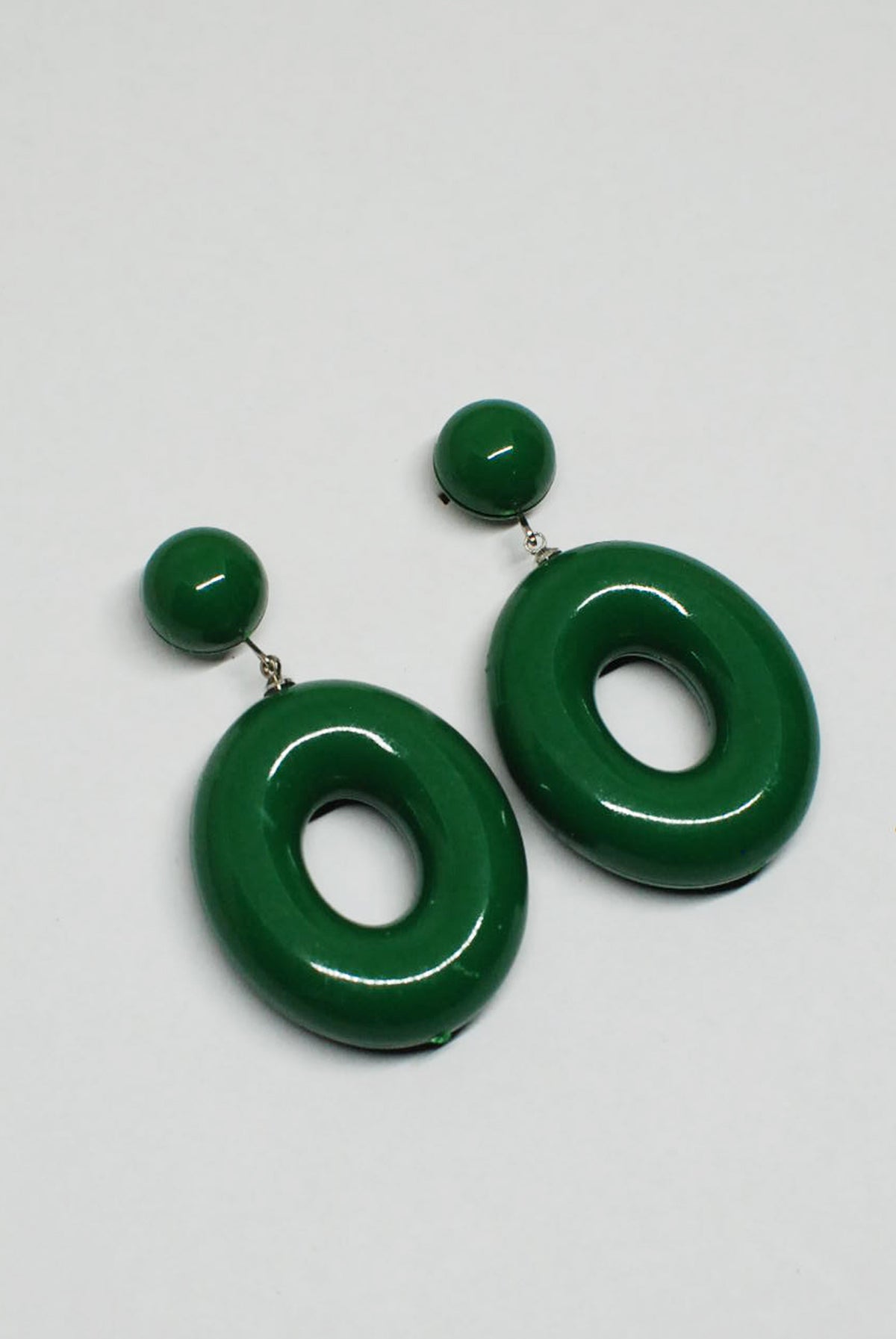 90's Chunky Oval Plastic Drop Earrings
