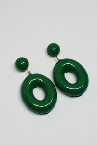 90's Chunky Oval Plastic Drop Earrings
