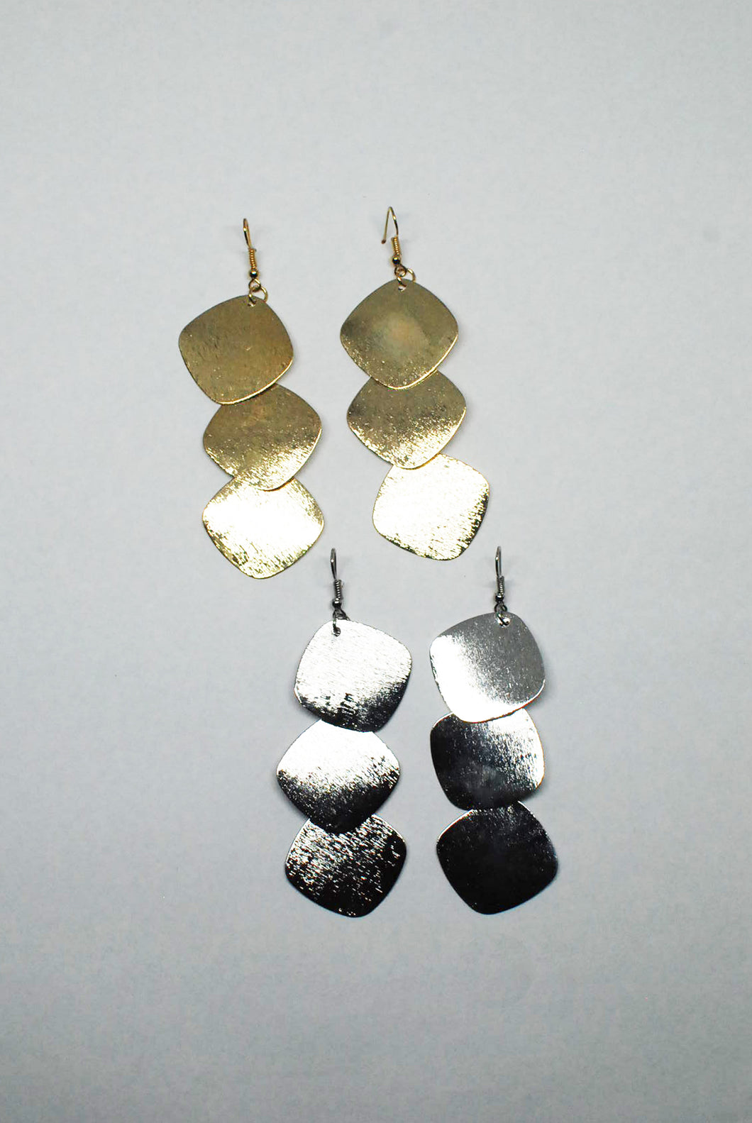 Three Squares Drop Earrings