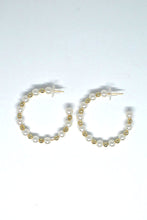 Load image into Gallery viewer, Hoop Earrings with Pearl and Metallic Beads
