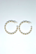 Load image into Gallery viewer, Hoop Earrings with Pearl and Metallic Beads
