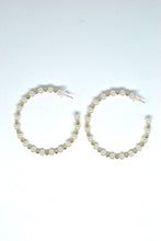 Load image into Gallery viewer, Hoop Earrings with Pearl and Metallic Beads
