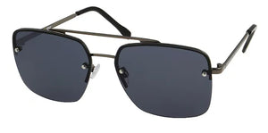 Matte Black Studded Aviator Sunglasses