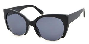 Cat Eye 3/4 Framed Sunglasses (Available in 3 colours)