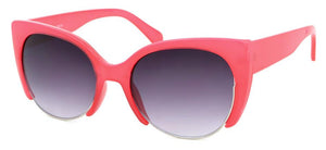Cat Eye 3/4 Framed Sunglasses (Available in 3 colours)