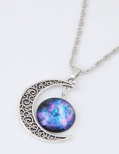 Load image into Gallery viewer, Crescent Moon Galaxy Necklace
