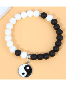 Black & White Beaded Tai Chi Bracelet