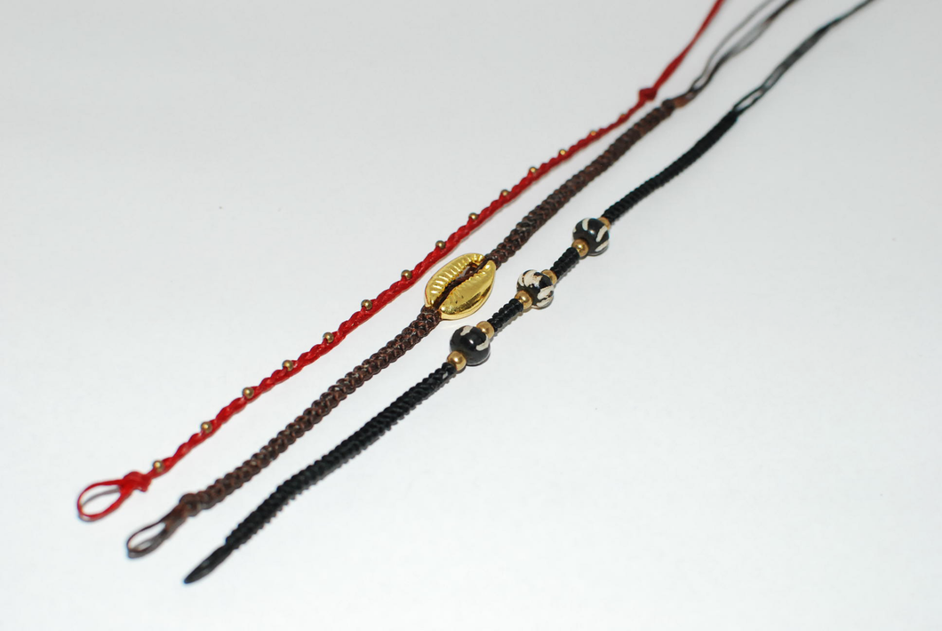 Tie on Bracelet/ Anklet Three Designs Available