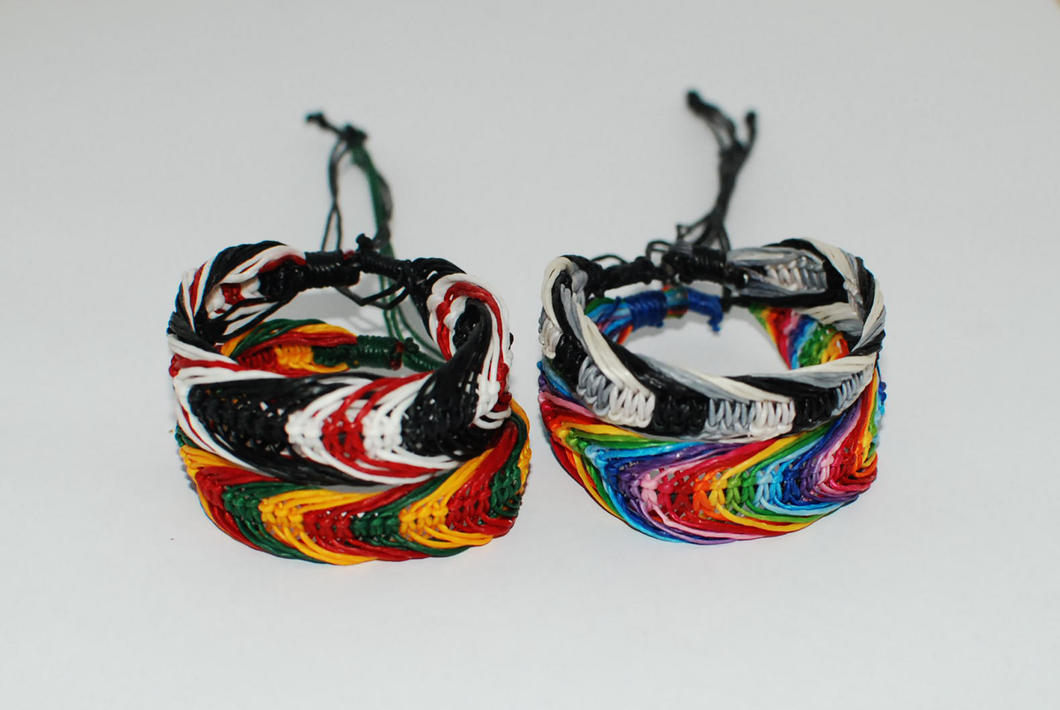 Woven Waxed Cotton Bracelet Four Colours Available