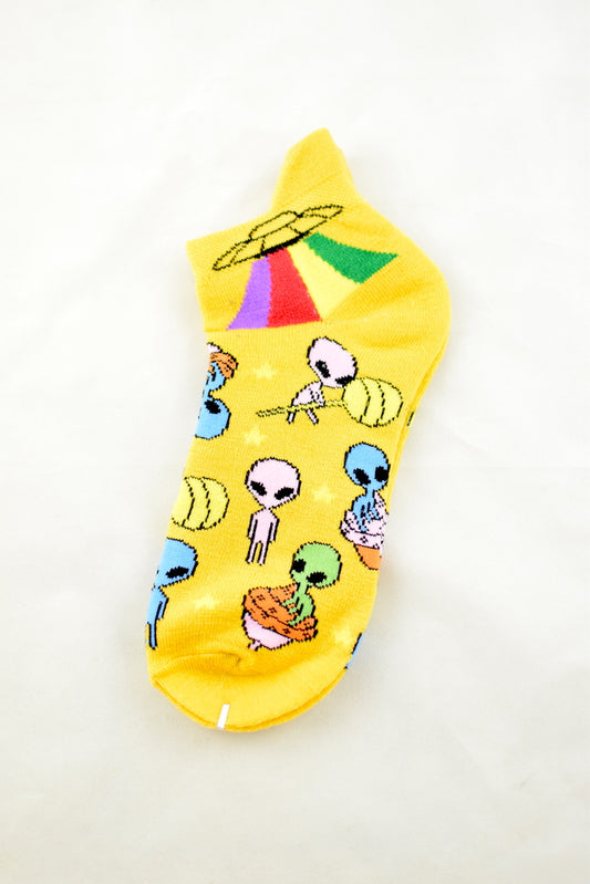 NEW Aliens UFO Anklet Socks
