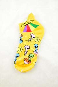 NEW Aliens UFO Anklet Socks