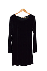 Black Long sleeve Velvet Dress
