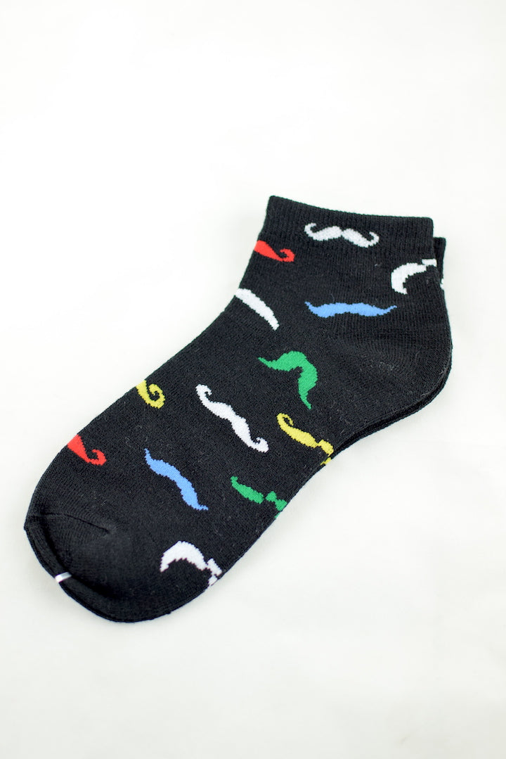 NEW Moustache Print Anklet Socks