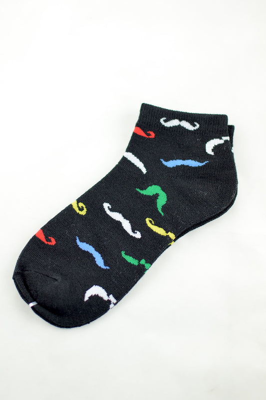 NEW Moustache Print Anklet Socks