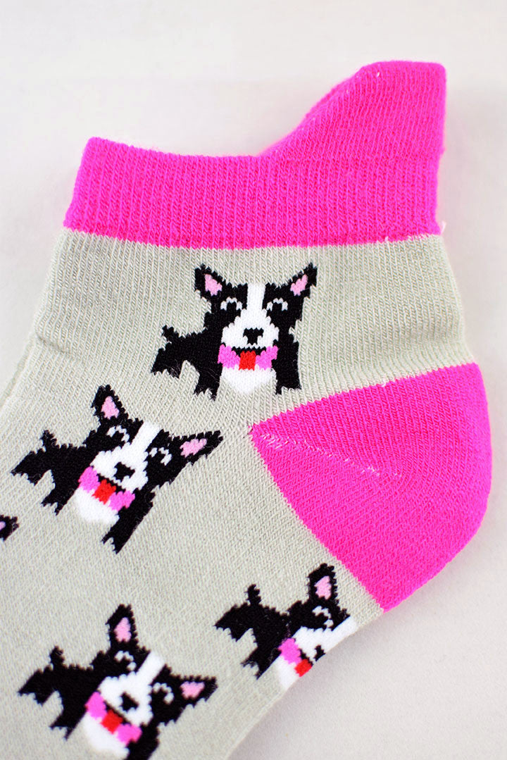 NEW Grey and Pink Bow Tie Dogs Anklet Socks