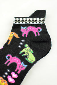 NEW Folk Art Cats anklet socks