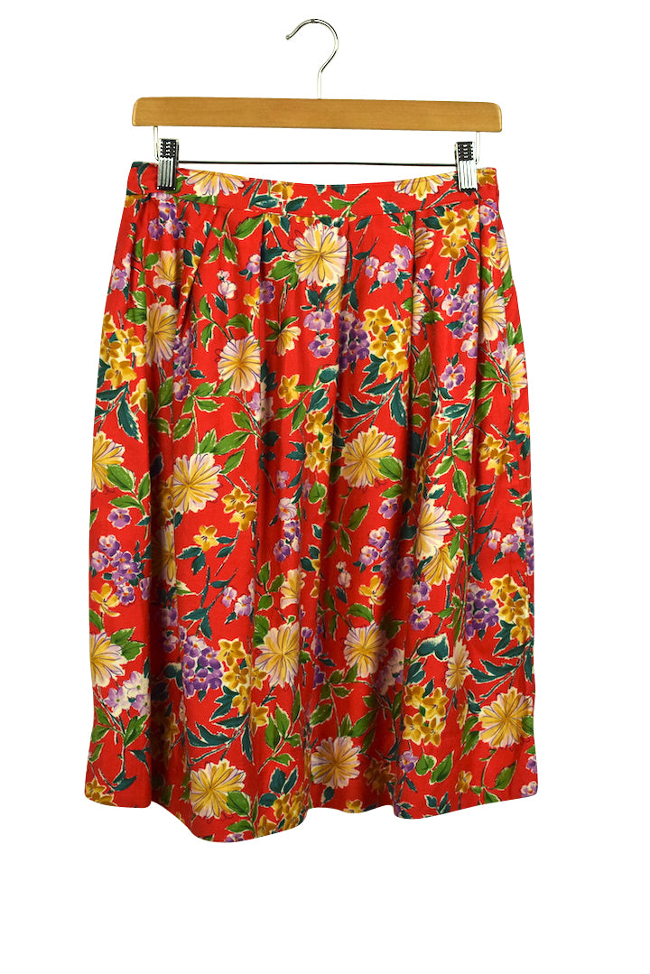 Reworked Floral Print Skirt