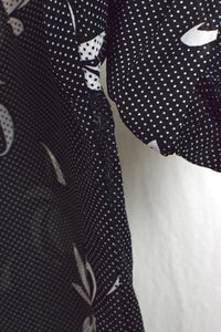 Black and White Floral Blouse