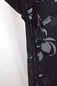 Black and White Floral Blouse