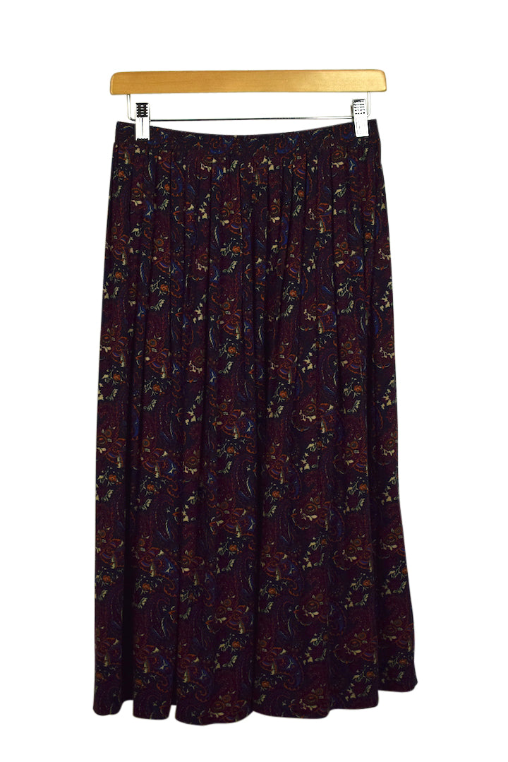 90s Paisley Print Skirt
