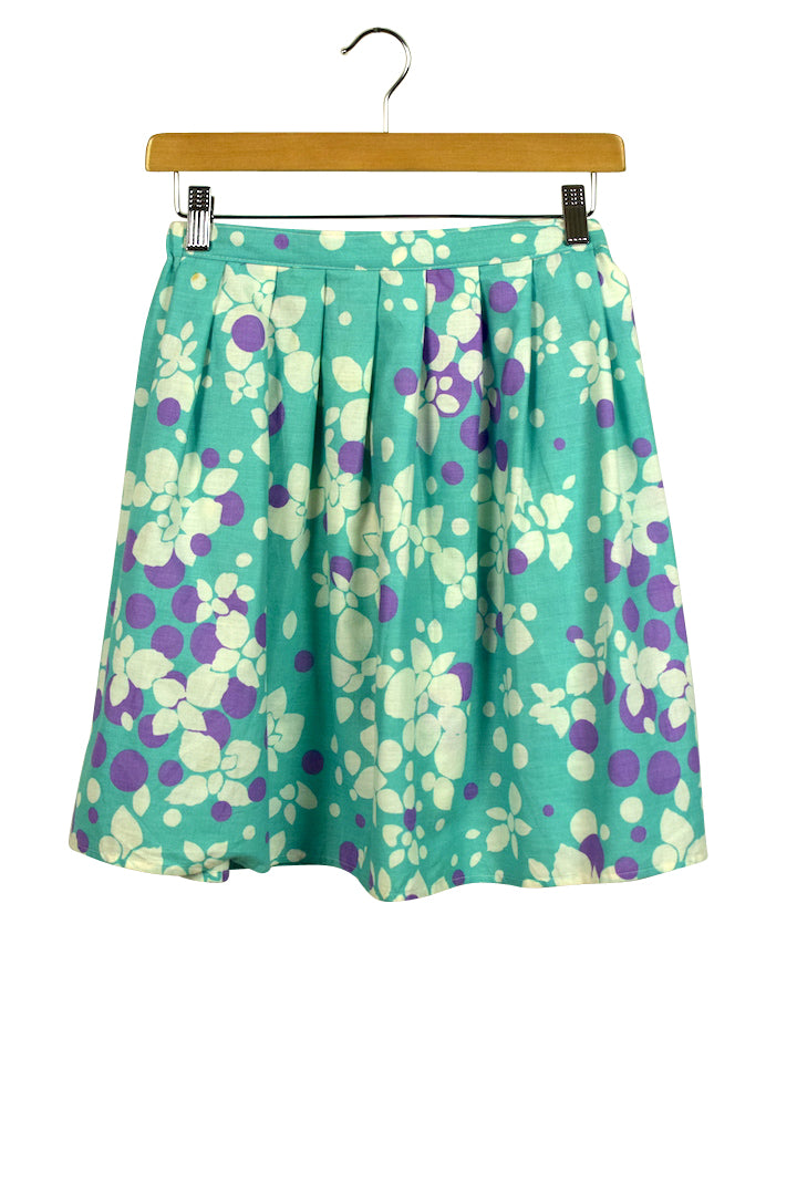 Reworked Abstract Floral Print Skirt