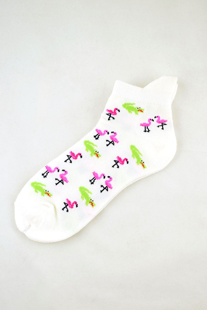 NEW Flamingo and Crocodile Anklet Socks