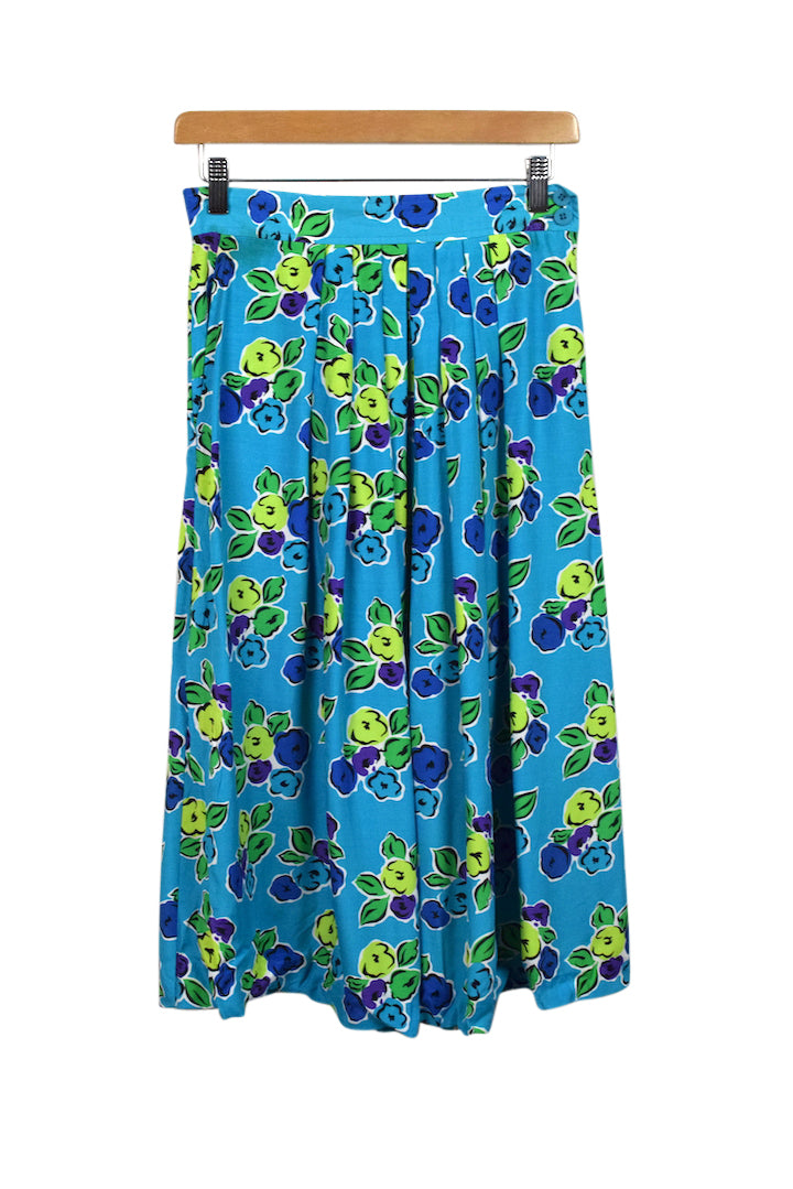 Abstract Floral Print Skirt
