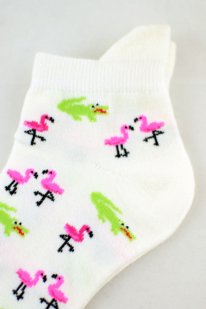 NEW Flamingo and Crocodile Anklet Socks