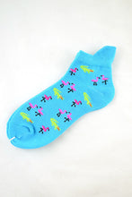 Load image into Gallery viewer, NEW Flamingo and Crocodile Blue Anklet Socks
