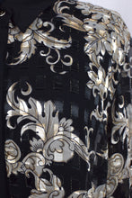 Load image into Gallery viewer, Black Leaf Sheer Blouse

