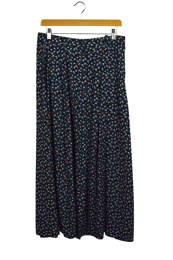 90s LL Bean Brand Floral-Print Skirt