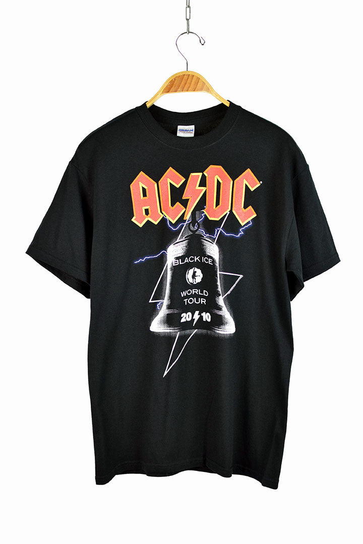 Deadstock 2010 AC/DC 'Black Ice' Tour black bell T-shirt