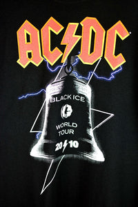 Deadstock 2010 AC/DC 'Black Ice' Tour black bell T-shirt