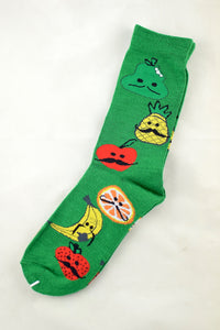 NEW Green Moustache Fruit Socks