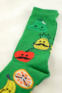 NEW Green Moustache Fruit Socks