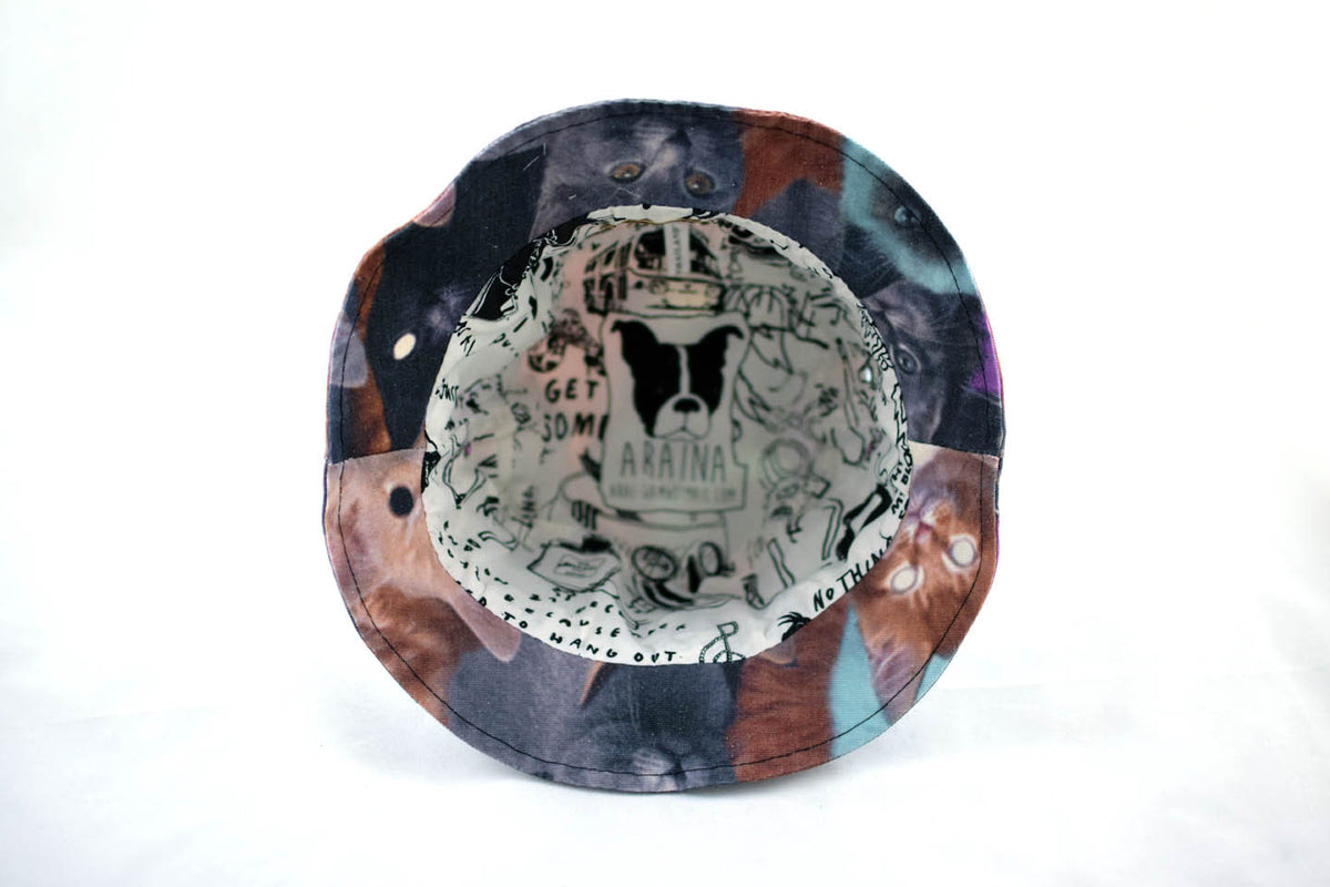 NEW Darker Cat Print Bucket Hat