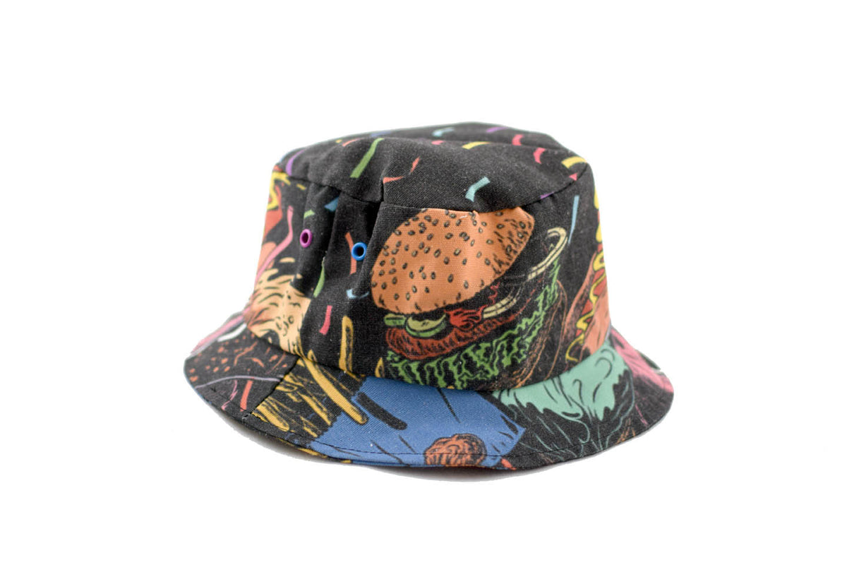 NEW Takeaway Food Print Bucket Hat