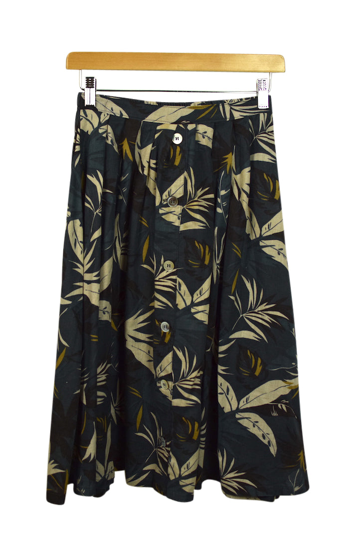 Reworked Leaf Print Skirt