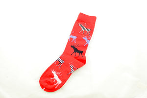NEW Patterned Red Deer Socks