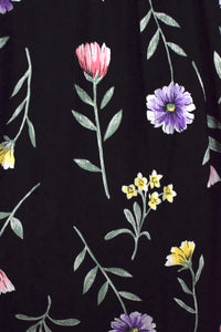 80s/90s Black Floral Skirt