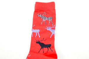 NEW Patterned Red Deer Socks