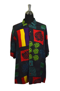90s Abstract Leaf Pint Party Shirt