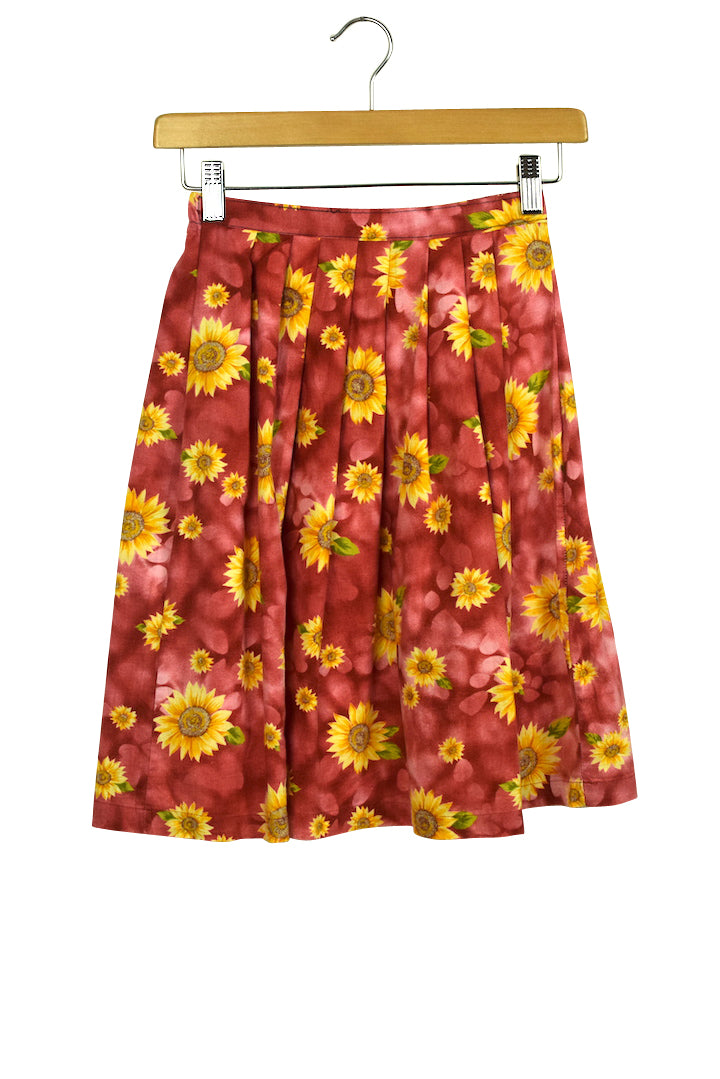 Reworked Sunflower Print Skirt