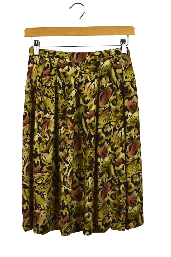 Reworked Abstract Floral Print Skirt
